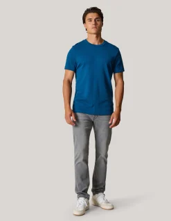 Structuur T-shirt Donkerblauw