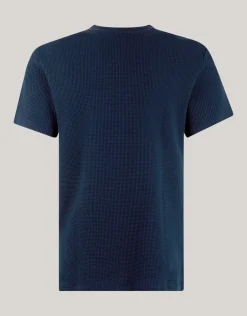 Structuur T-shirt Donkerblauw