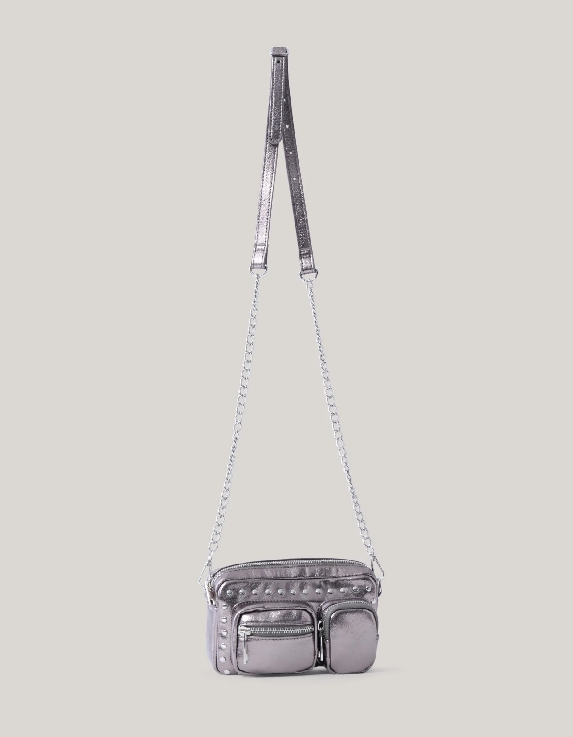 Studded Pocket Tas Zilver