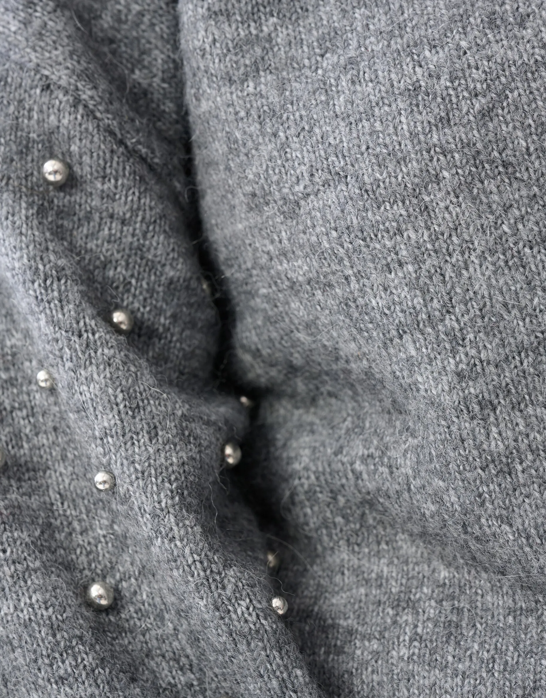 Studded Sleeve Trui Grijs