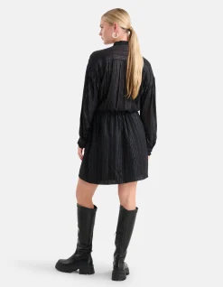 Studs Lurex Jurk Zwart
