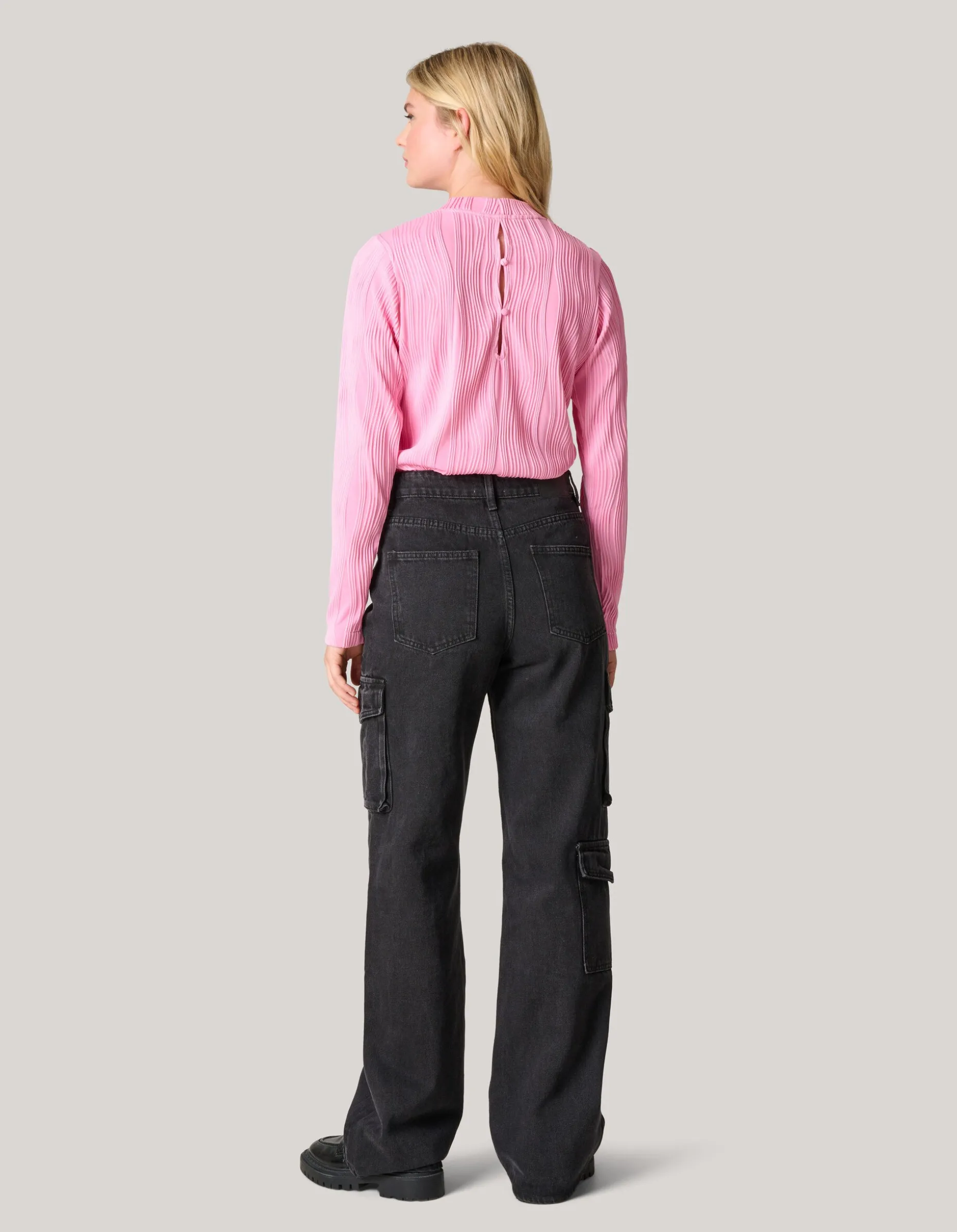 Swirl Crinkle Top Roze