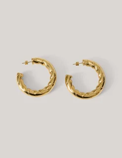Swirl Oval Hoop Oorbellen Goud