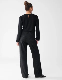 Swirl Structuur Top Zwart