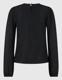 Swirl Structuur Top Zwart