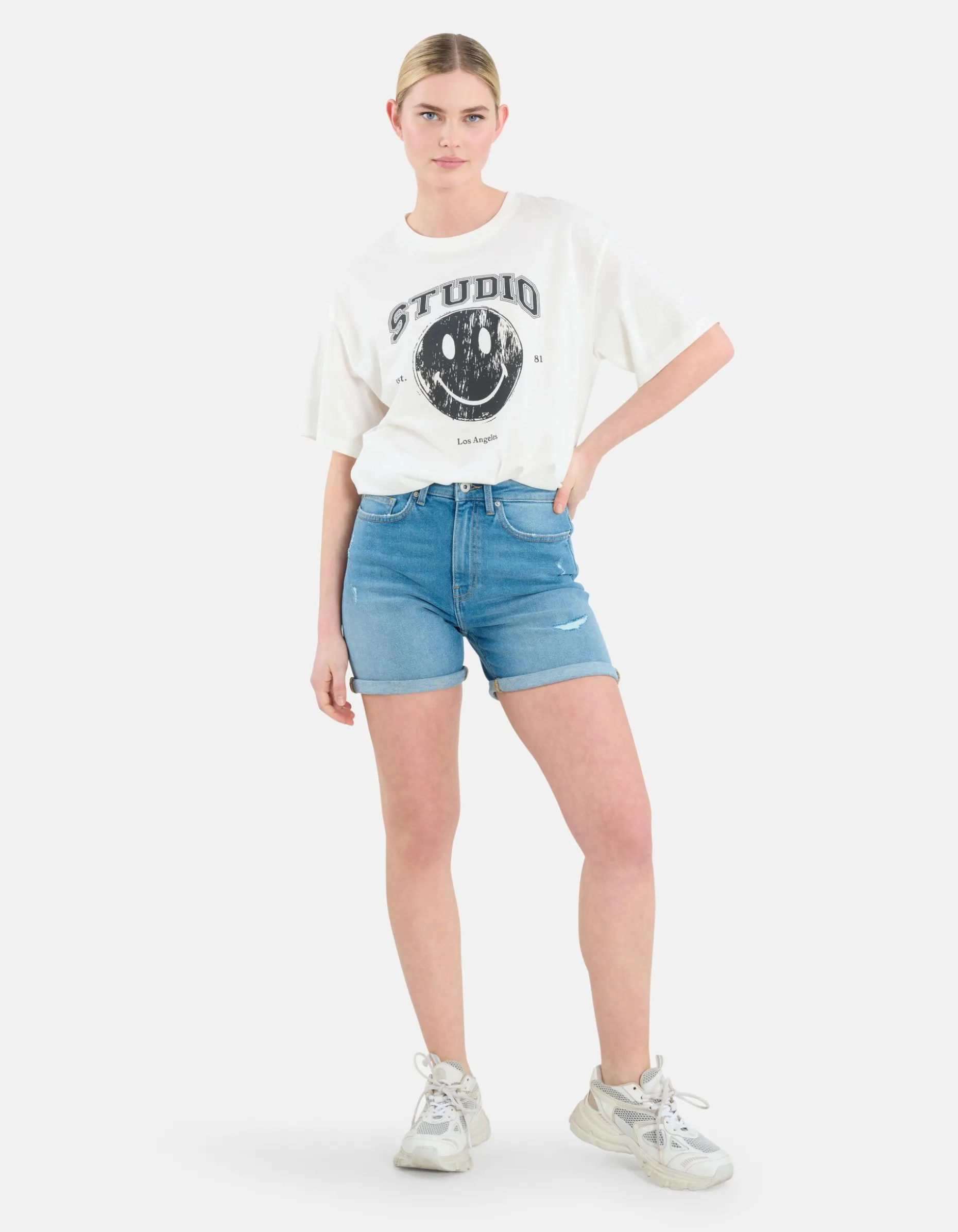 Tapered Denim Short Mediumstone