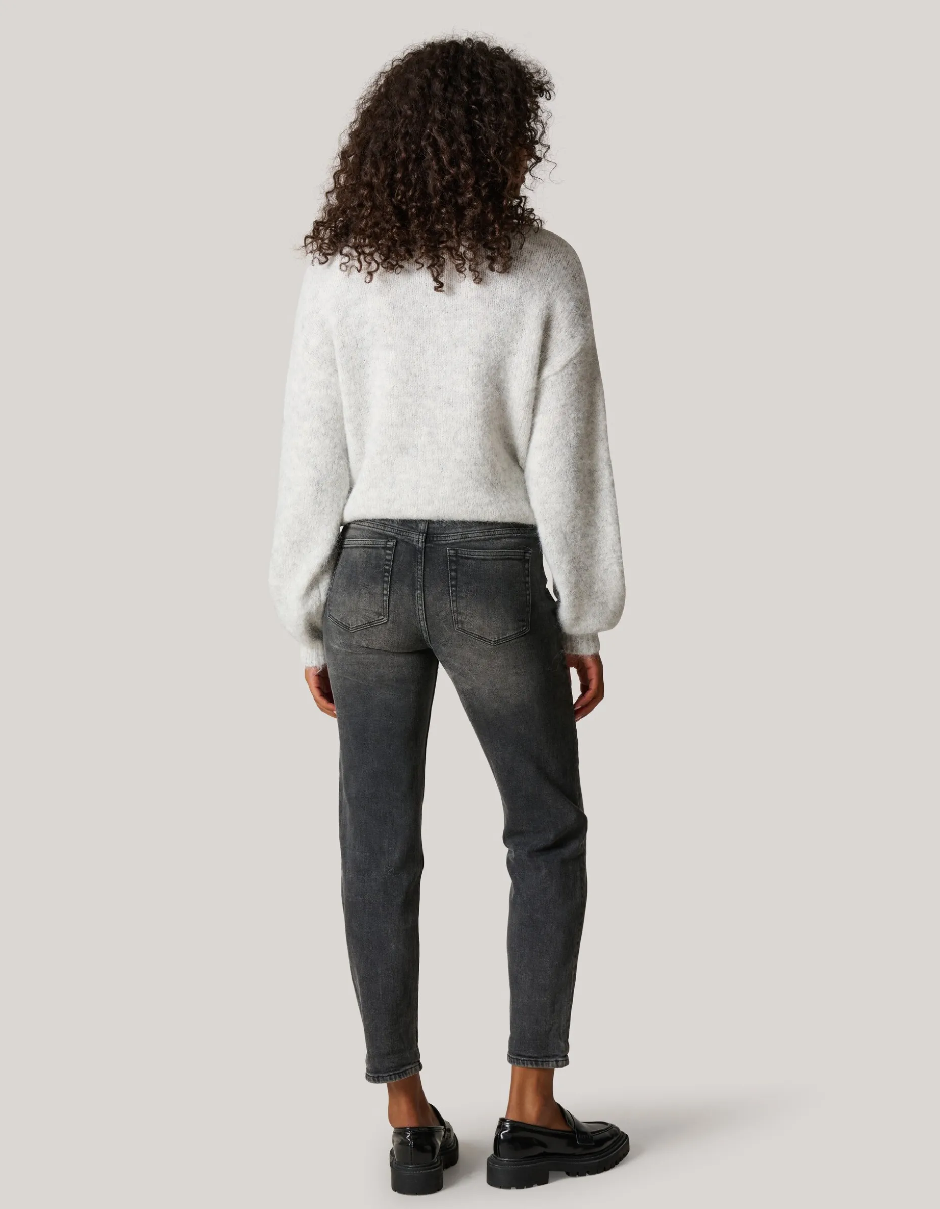 Tapered Fit Jeans Donkergrijs L29
