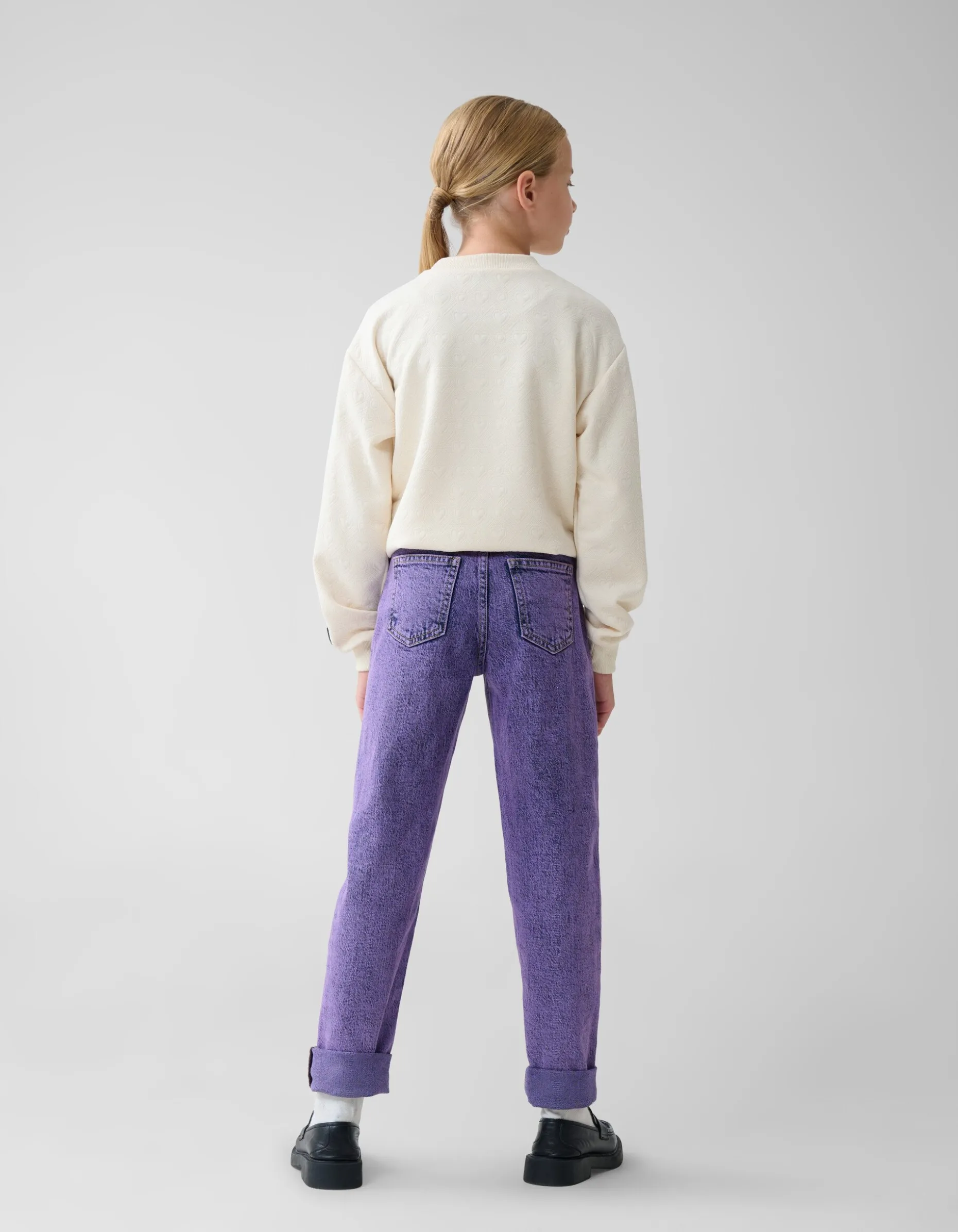 Tapered Fit Jeans Washed Paars