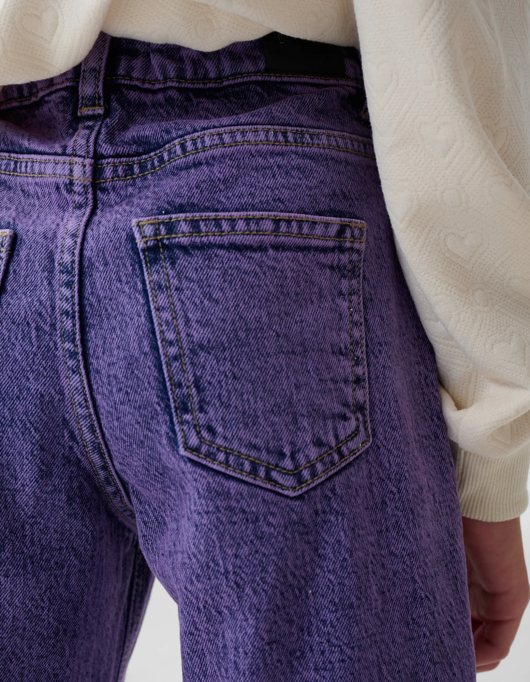 Tapered Fit Jeans Washed Paars