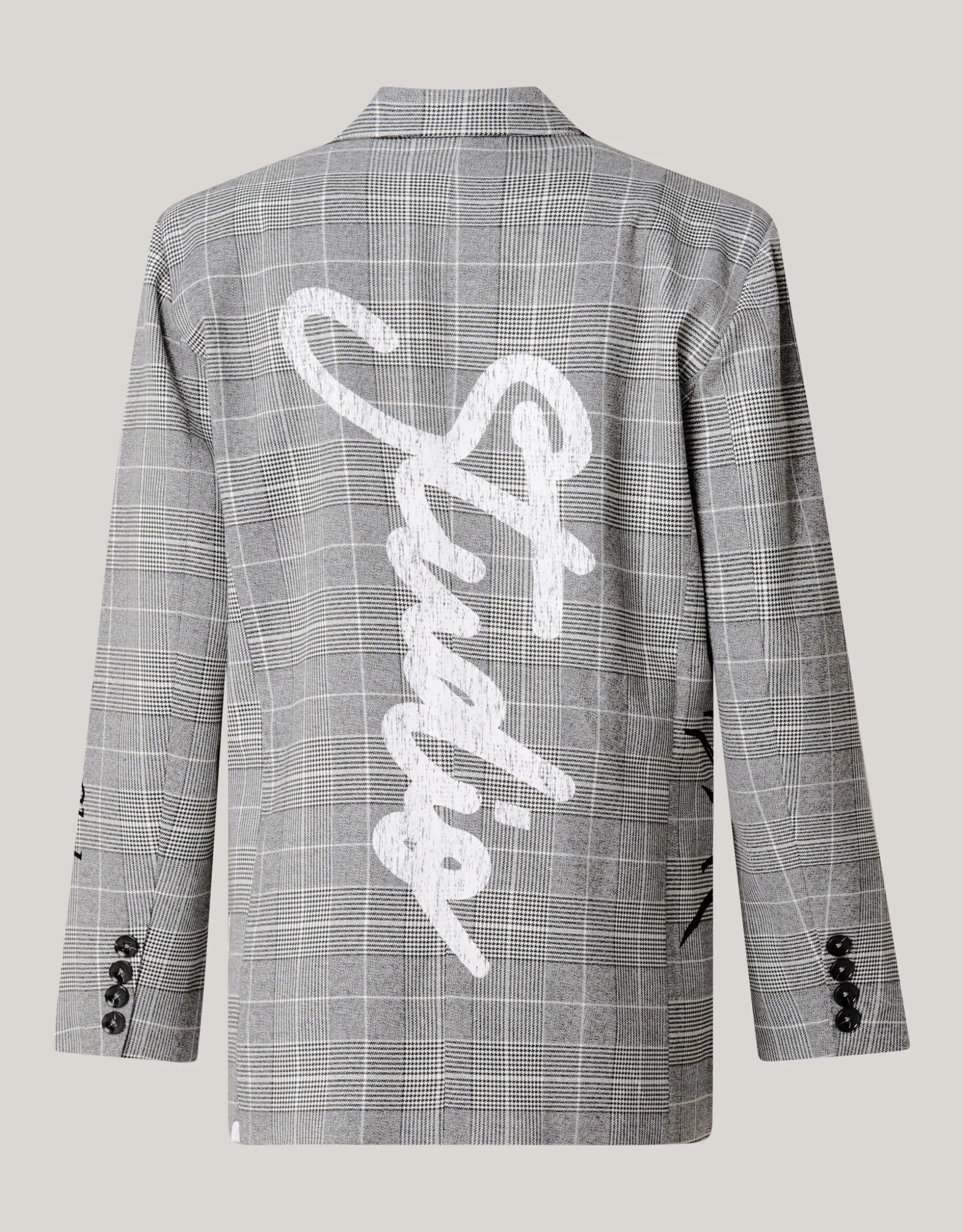 Tekst Blazer Grijs