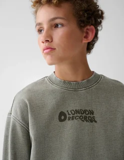Tekstprint Sweater Donkergrijs