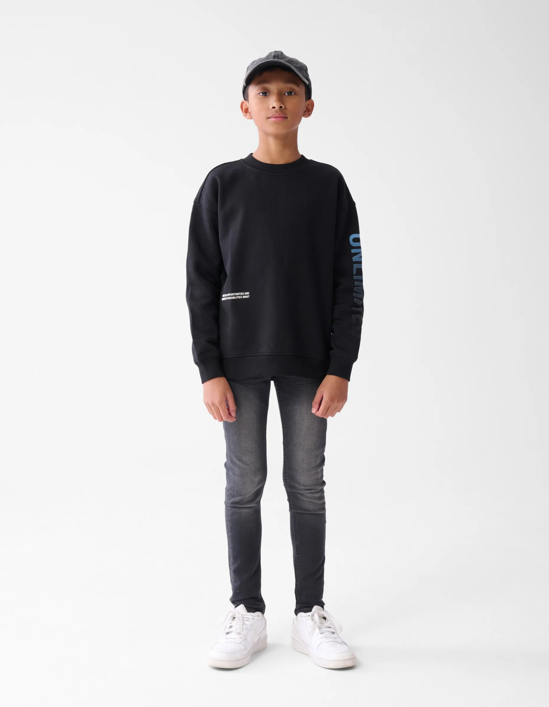 Tekstprint Sweater Zwart