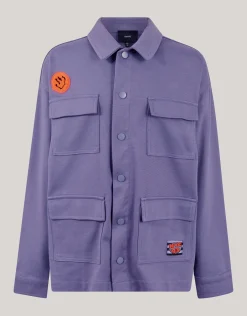 Towelling Patch Overshirt Paars