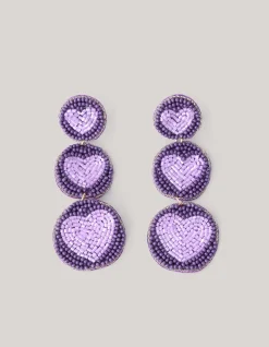 Triple Heart Oorbellen Paars