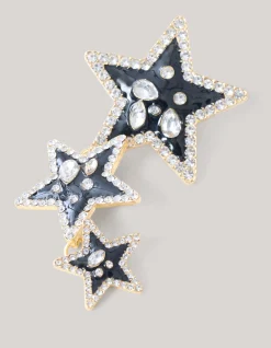 Triple Star Oorbellen Zwart