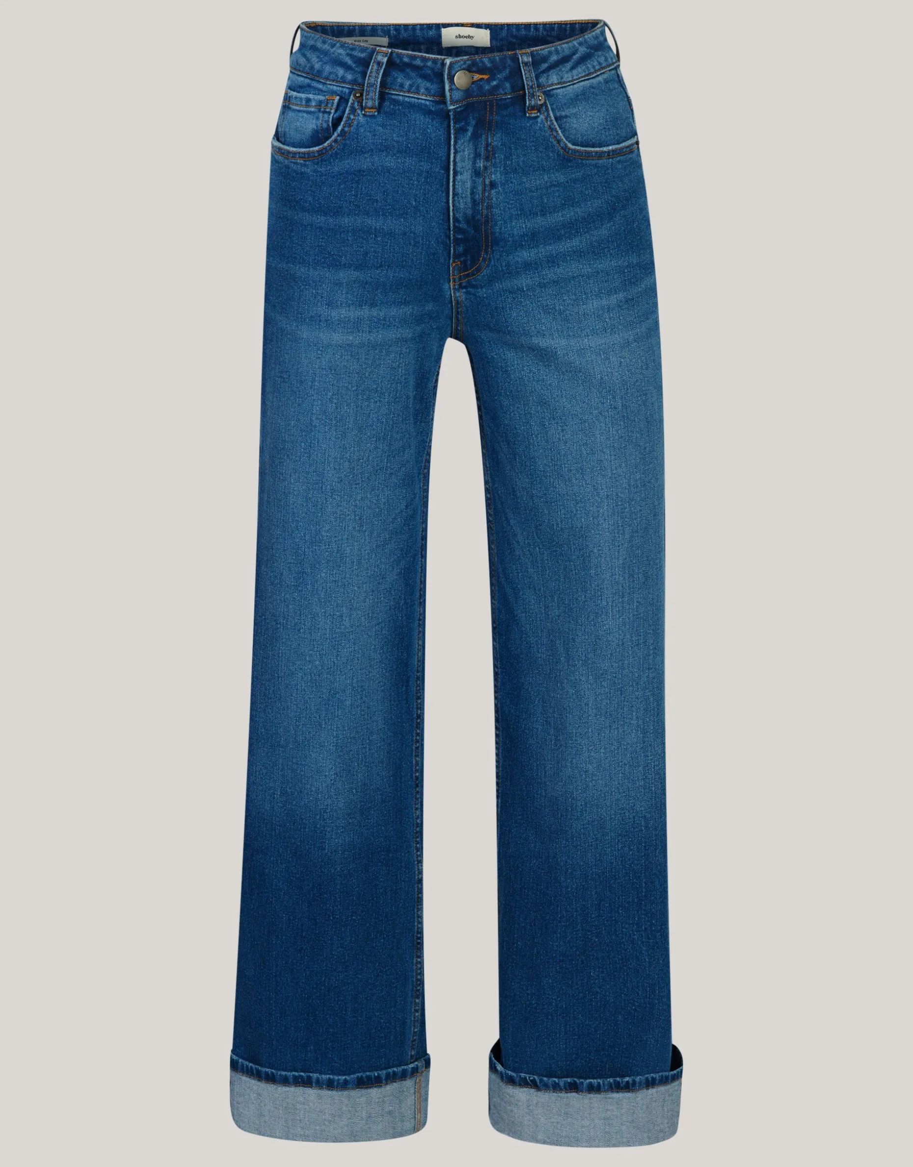 Turn Up Wide Leg Fit Jeans Mediumstone By Mieke
