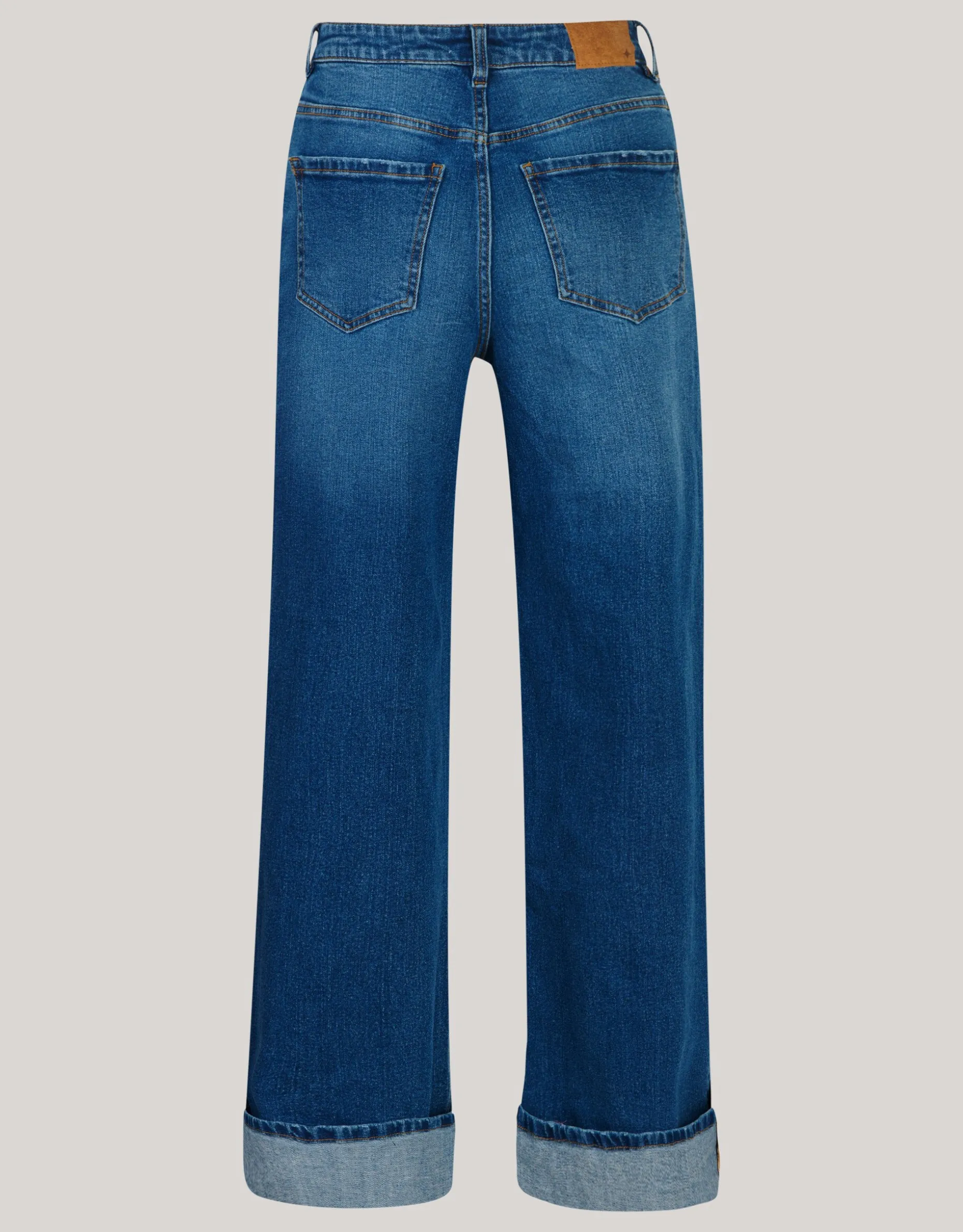 Turn Up Wide Leg Fit Jeans Mediumstone By Mieke