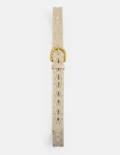 Twisted Buckle Riem Beige