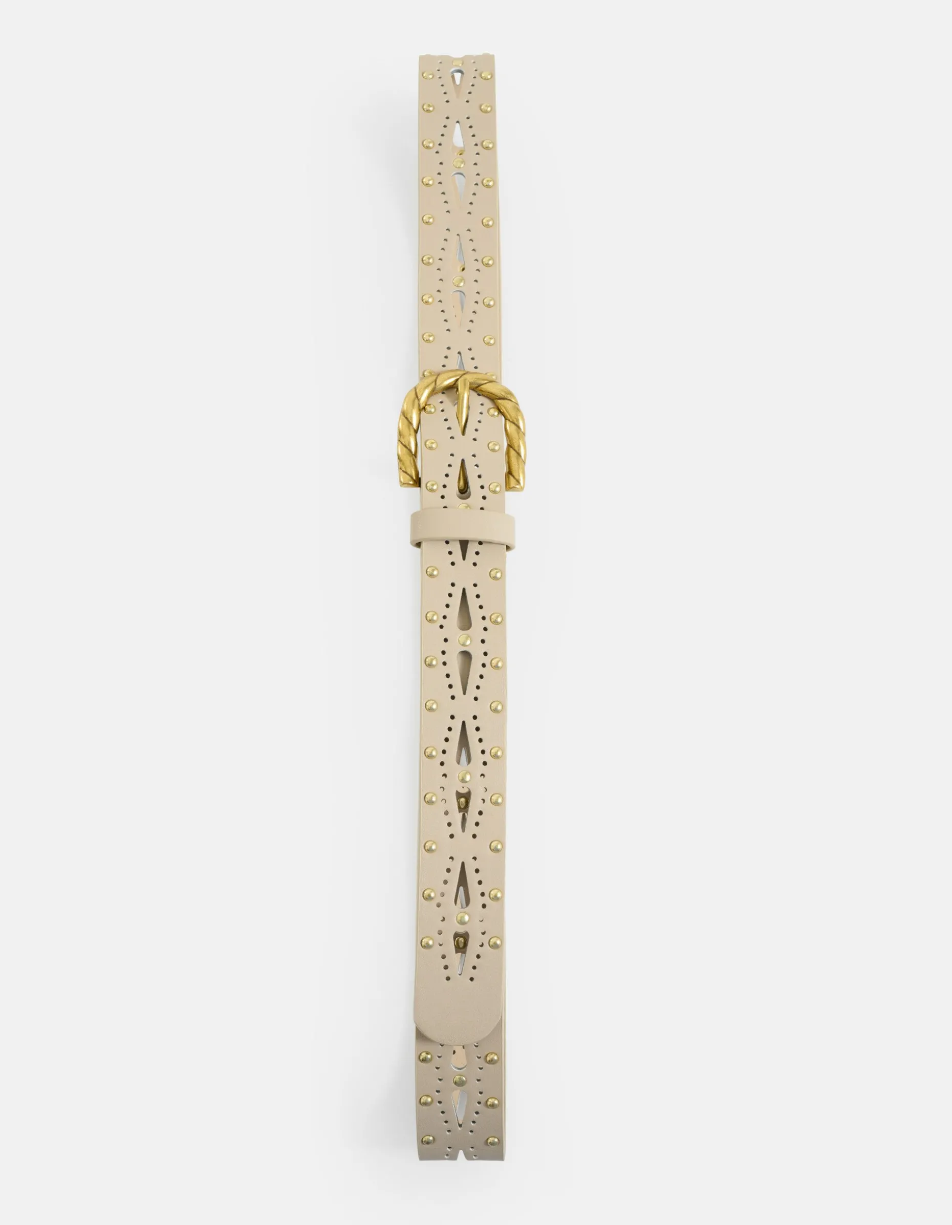 Twisted Buckle Riem Beige