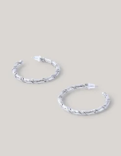 Twisted Hoop Oorbellen Zilver