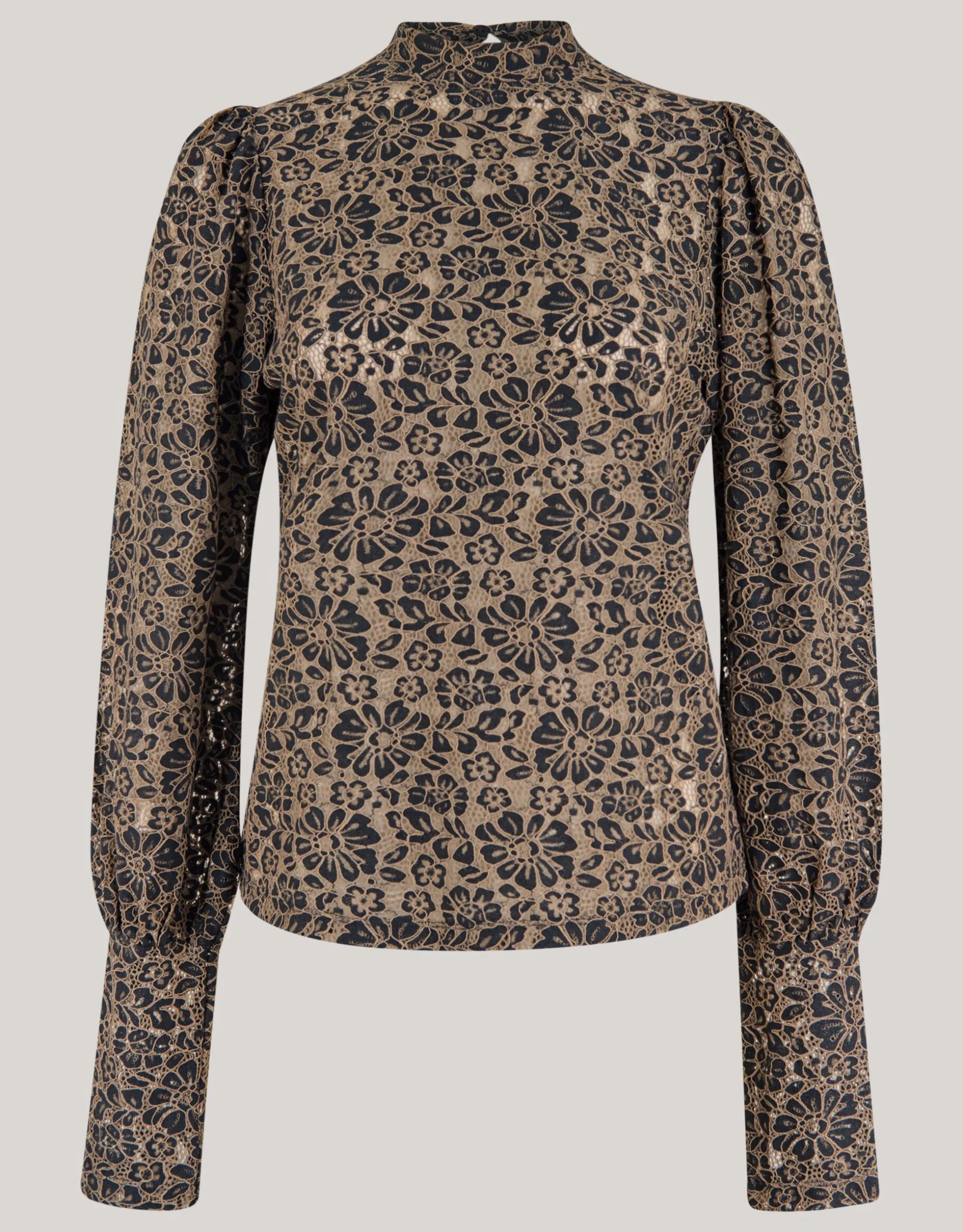 Two Tone Kanten Top Bruin