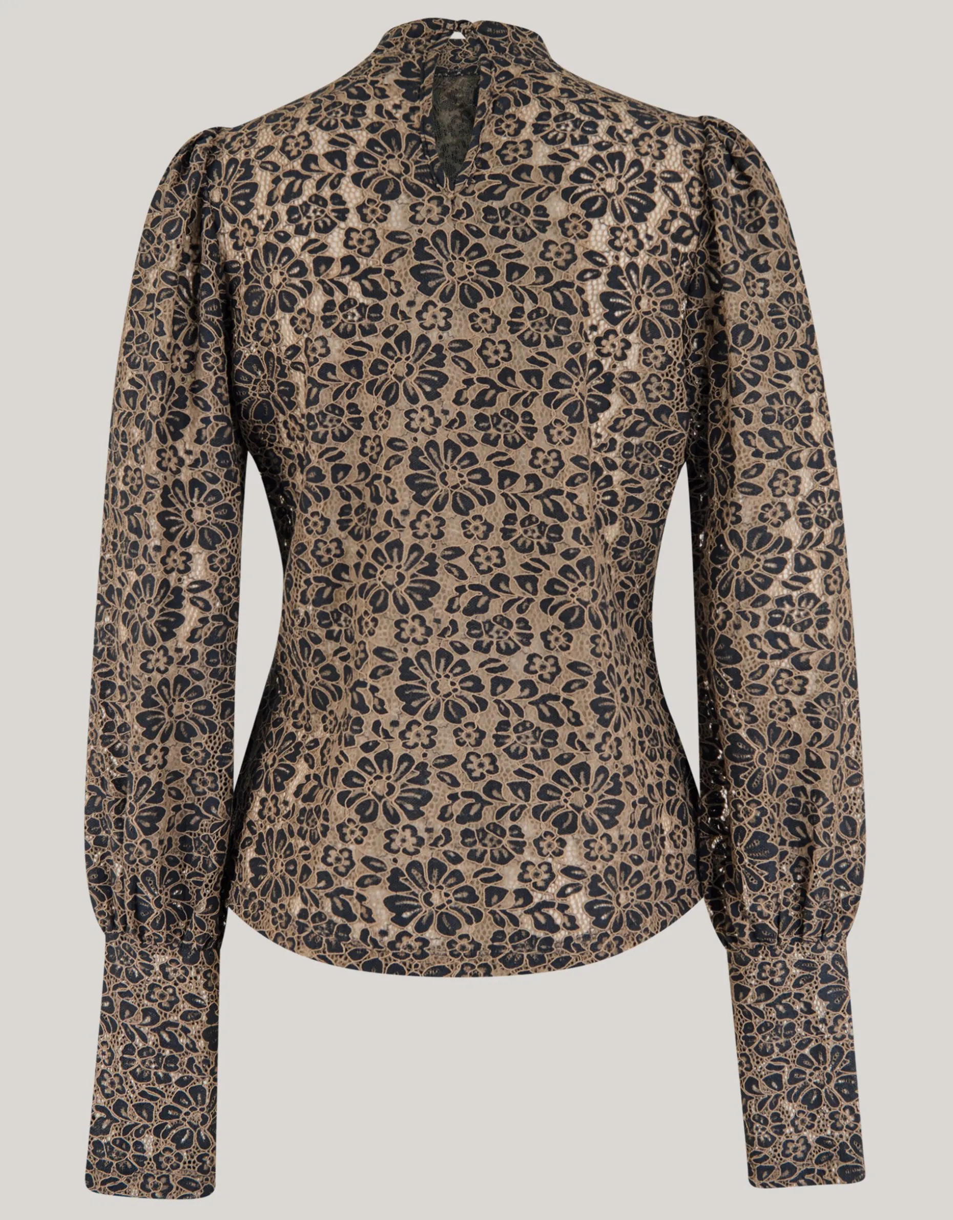 Two Tone Kanten Top Bruin