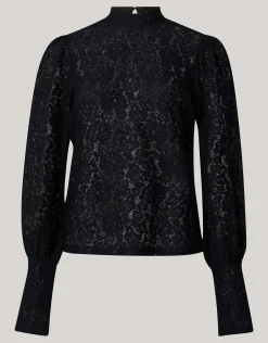 Two Tone Kanten Top Zwart
