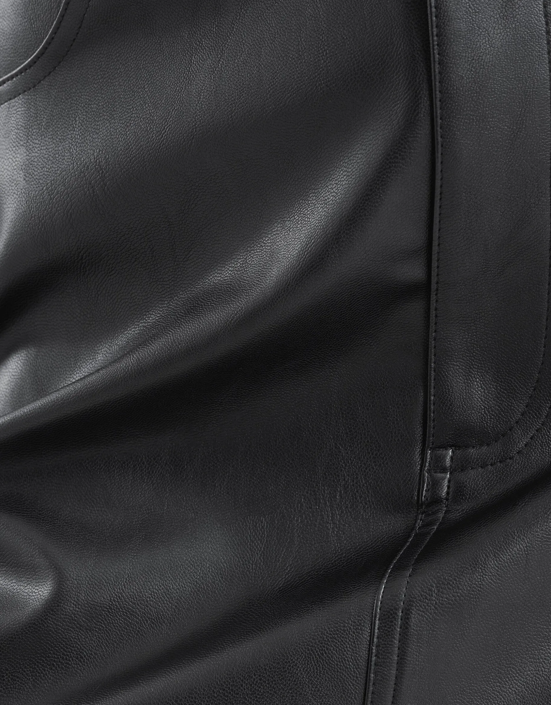 Vegan Leren Cargo Rok Zwart