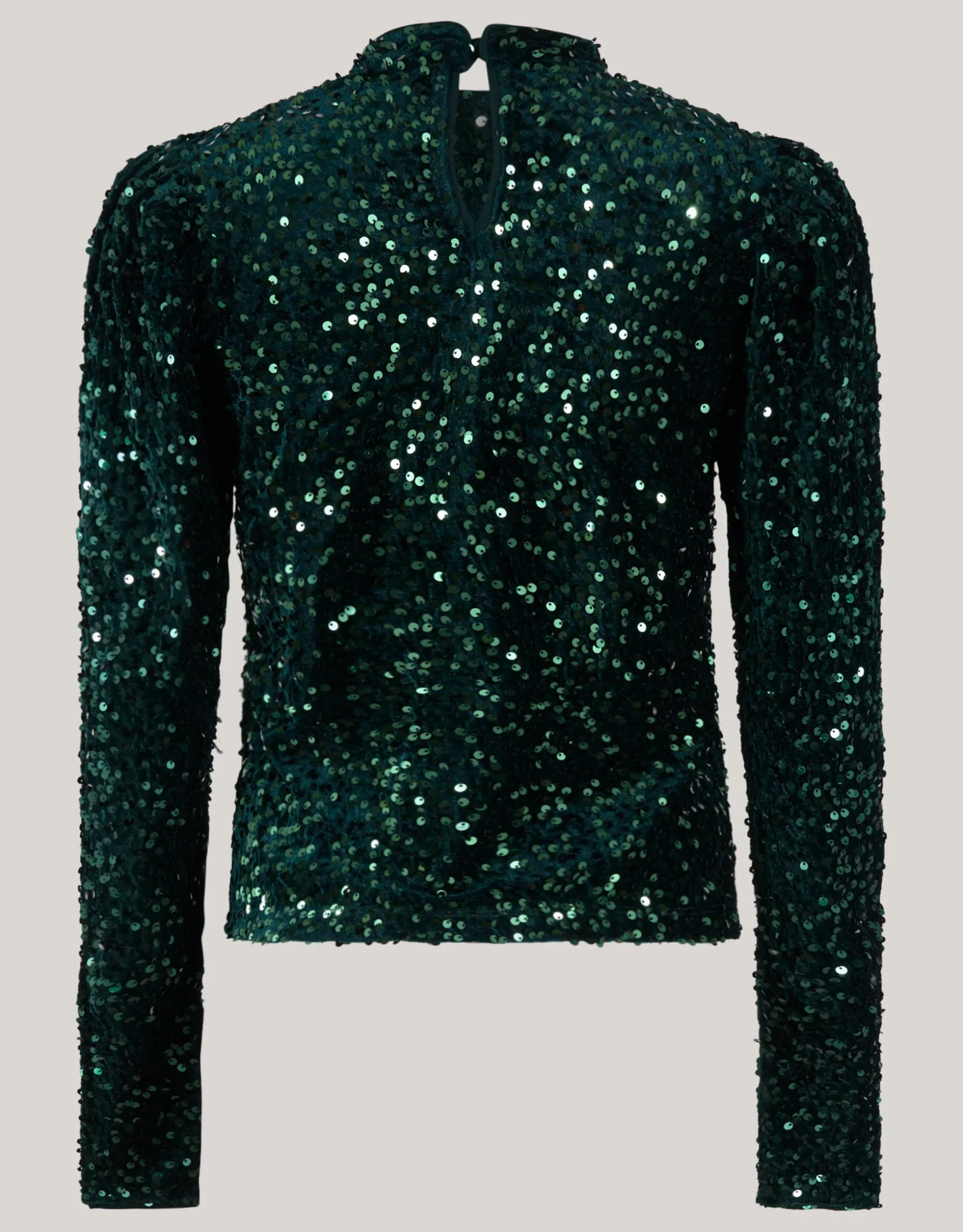 Velvet Pailletten Top Donkergroen