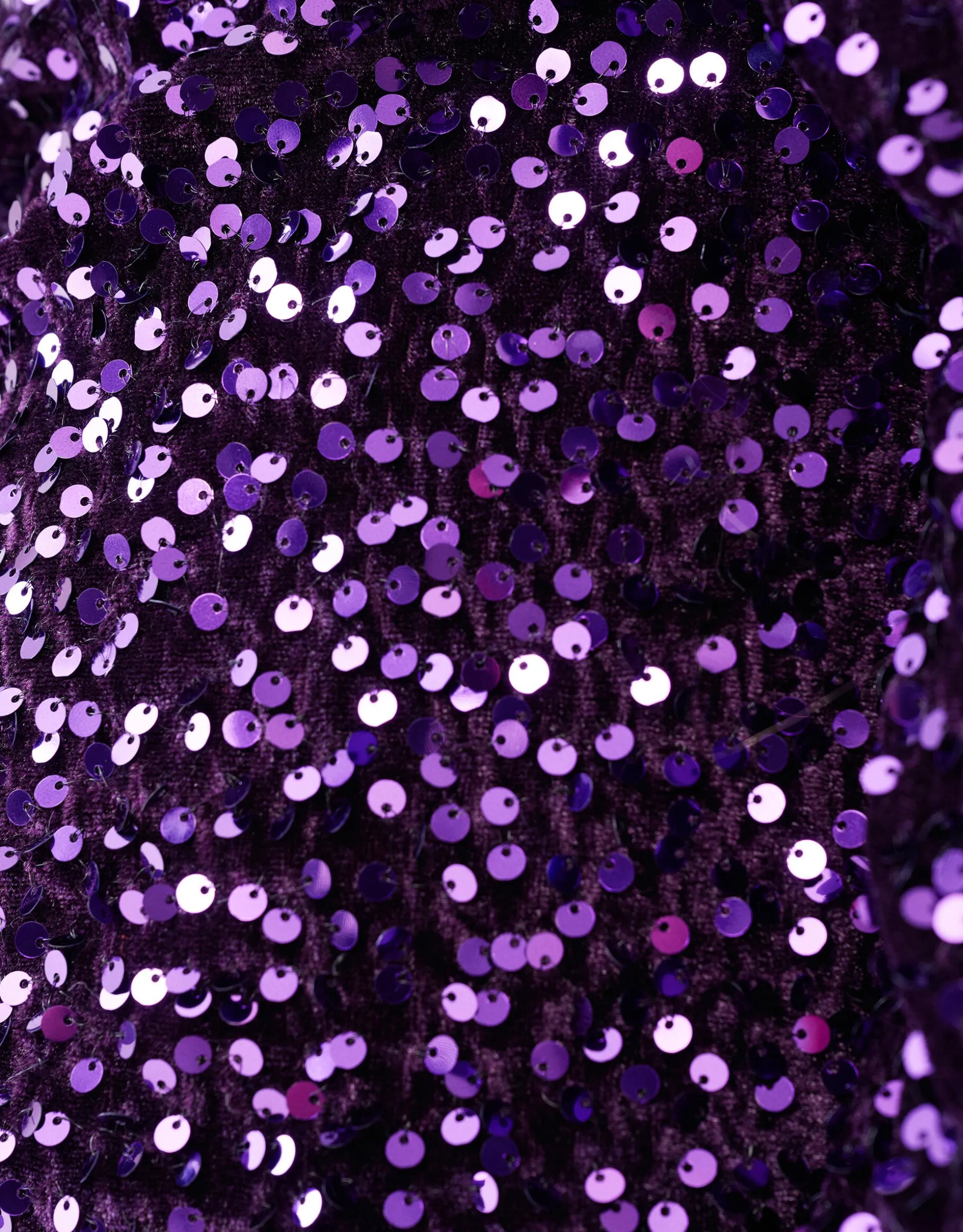 Velvet Pailletten Top Paars