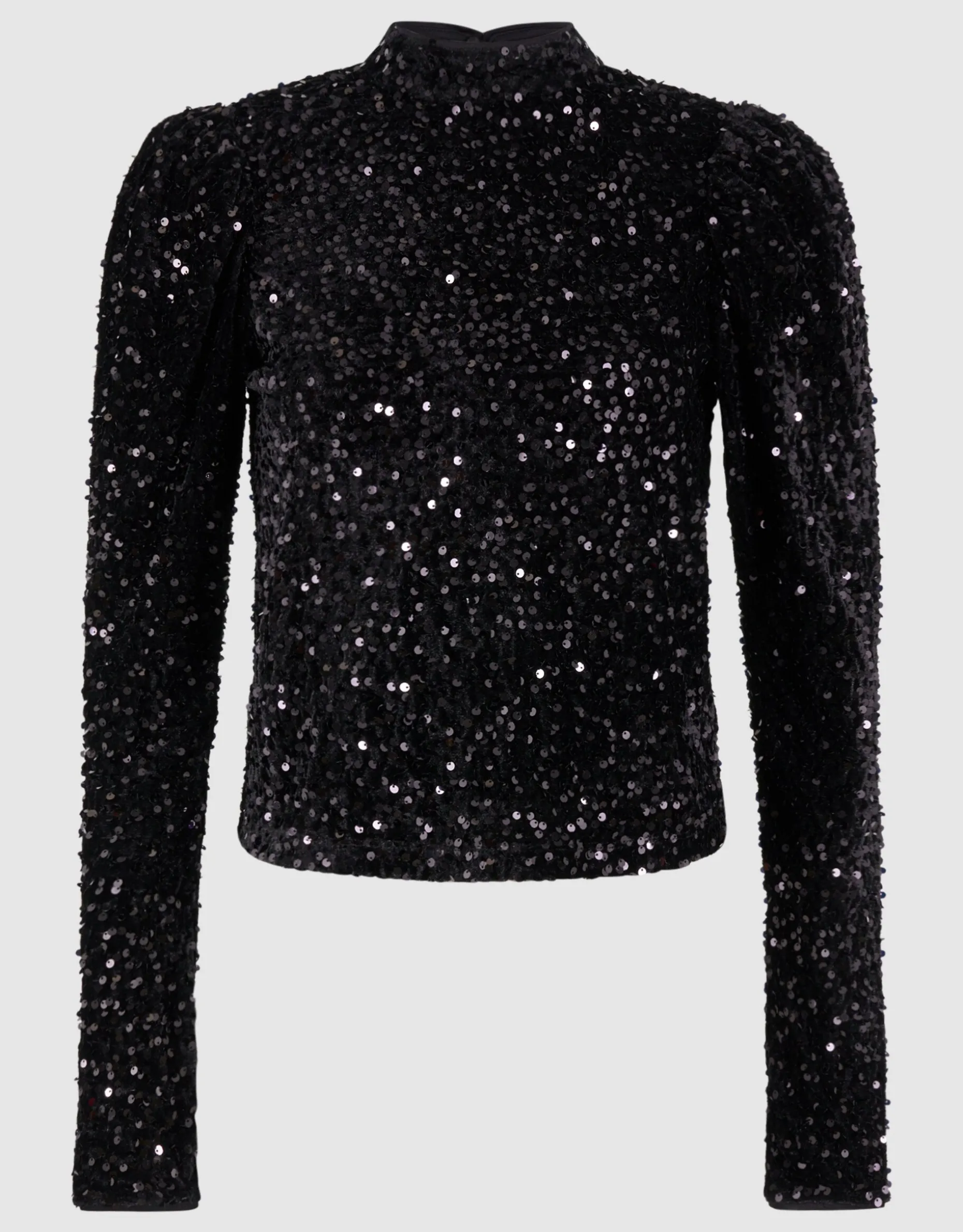 Velvet Pailletten Top Zwart