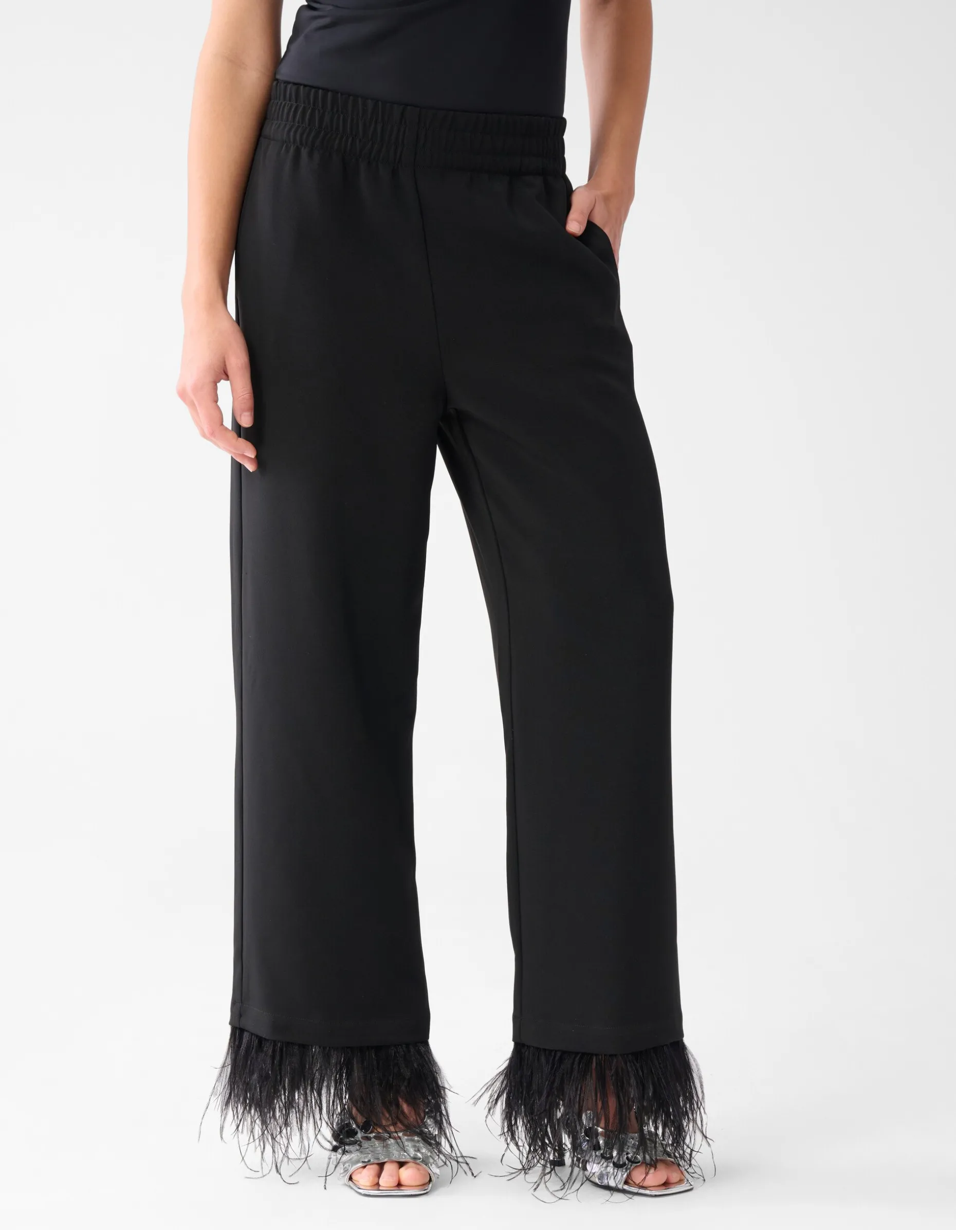 Veren Wide Leg Broek Zwart By Lizzy