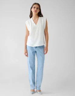 V-hals Top Wit