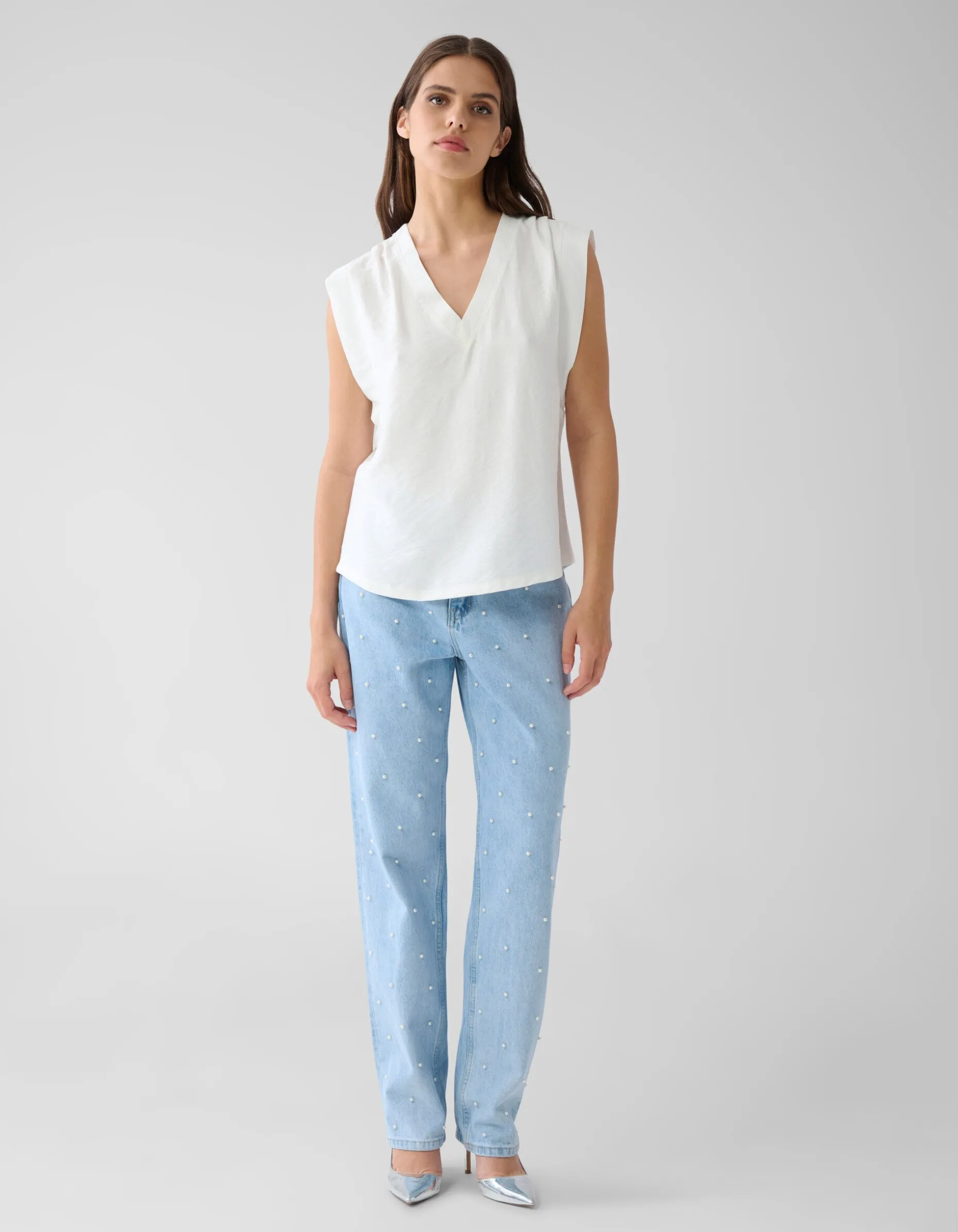 V-hals Top Wit