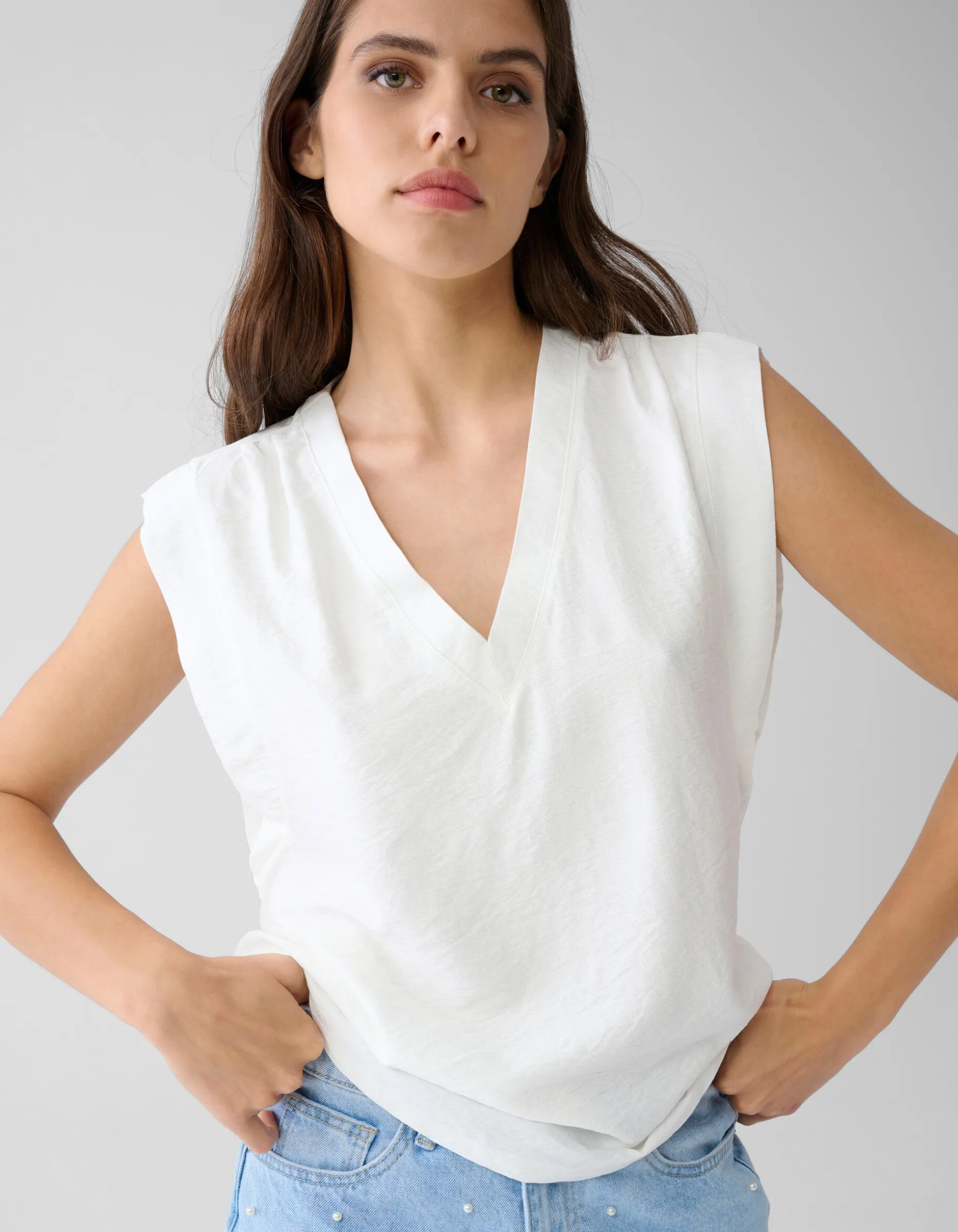 V-hals Top Wit
