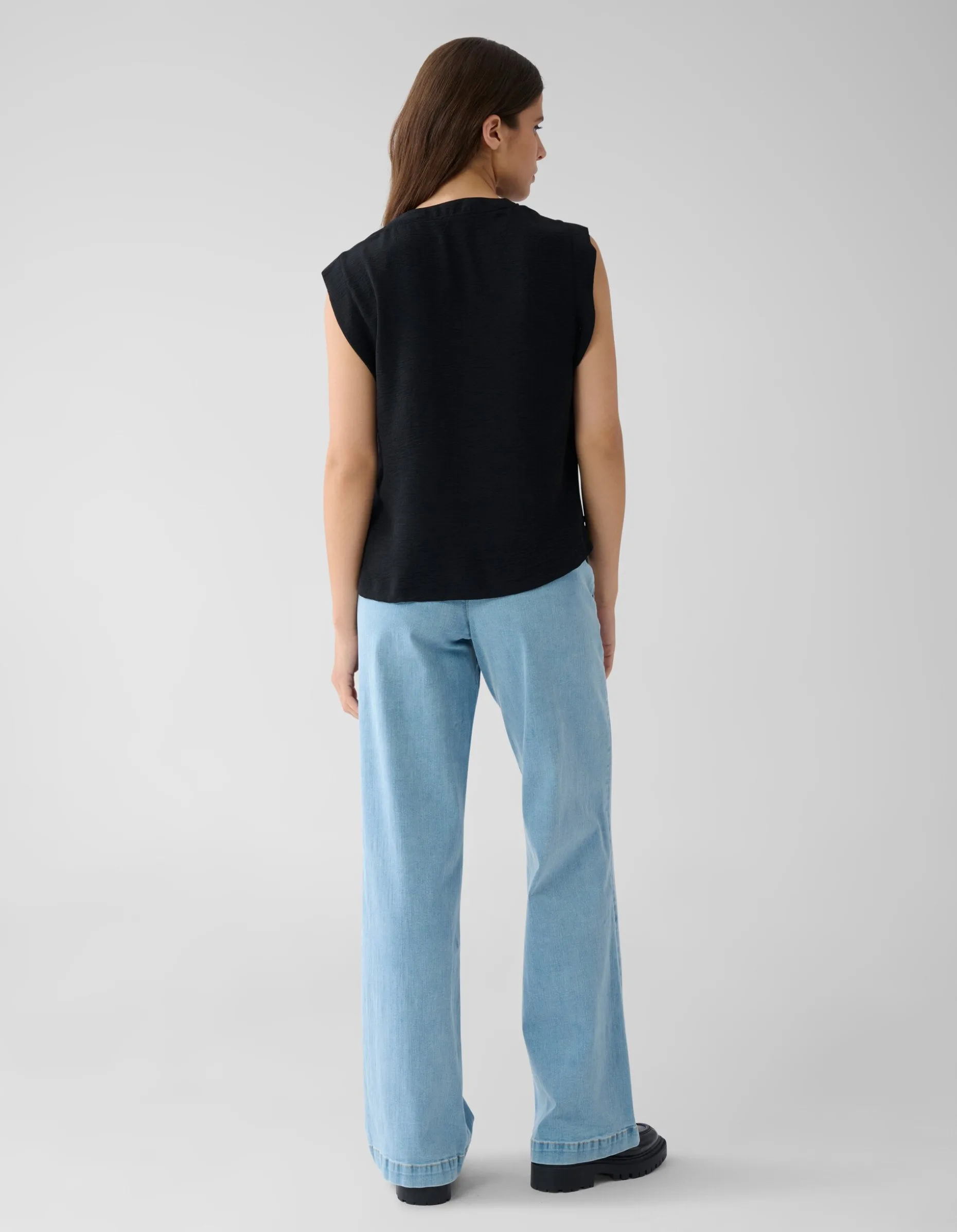 V-hals Top Zwart