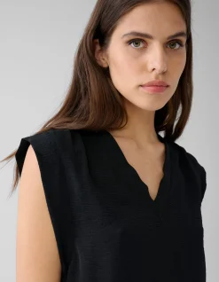 V-hals Top Zwart