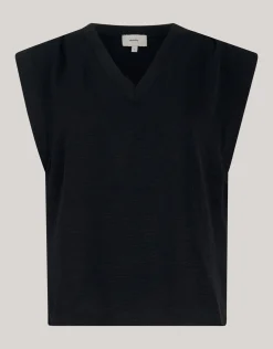 V-hals Top Zwart