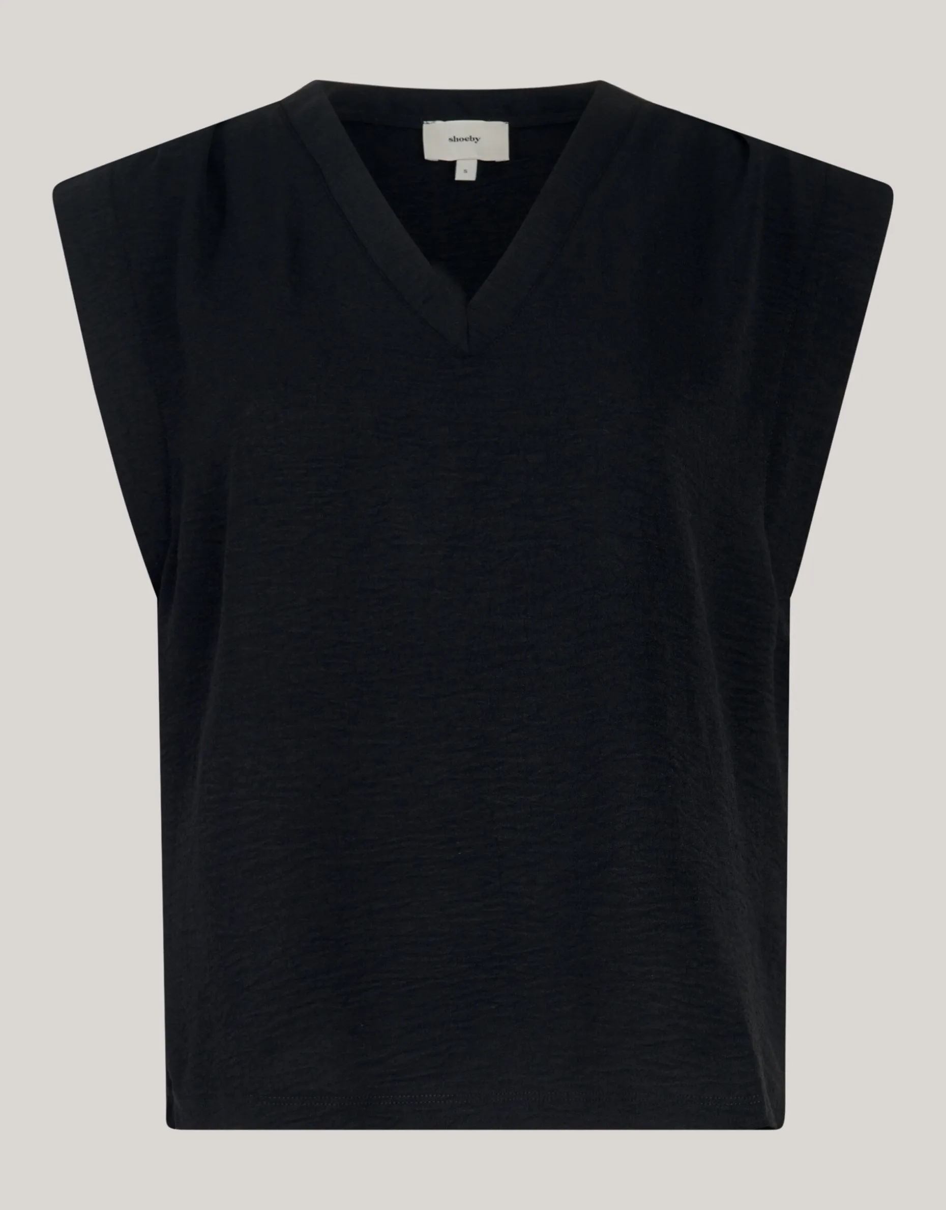 V-hals Top Zwart