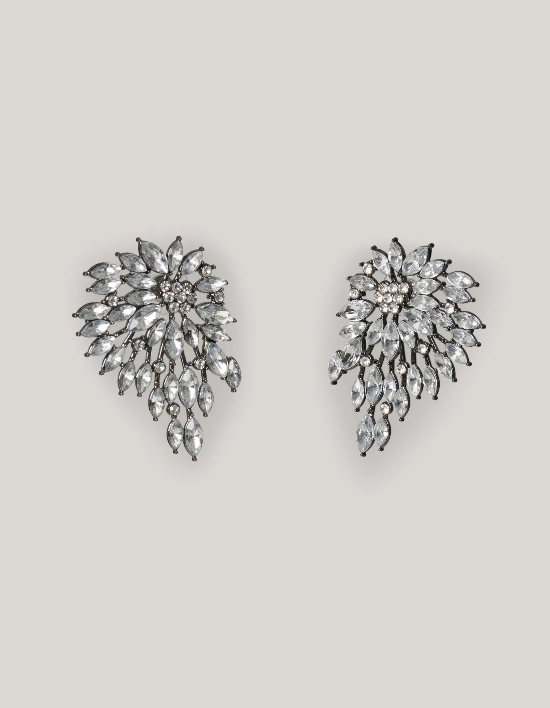 Vintage Strass Oorbellen Zilver