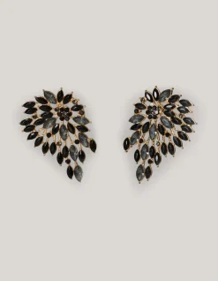 Vintage Strass Oorbellen Zwart