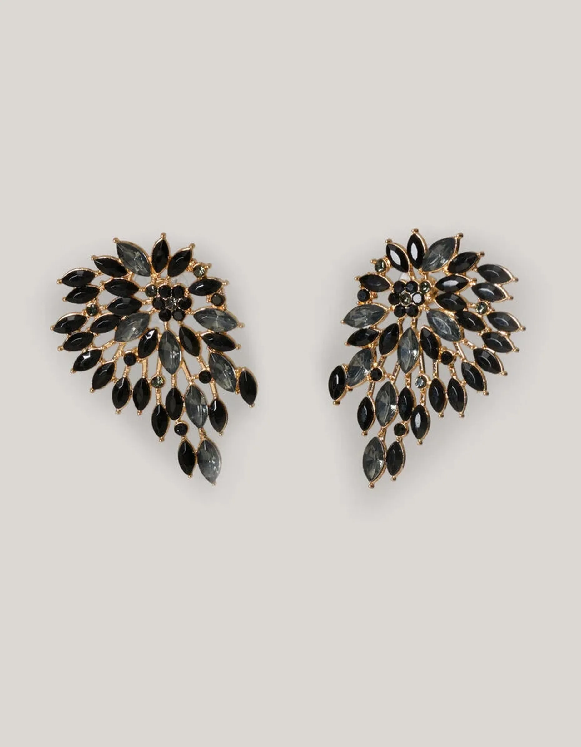 Vintage Strass Oorbellen Zwart