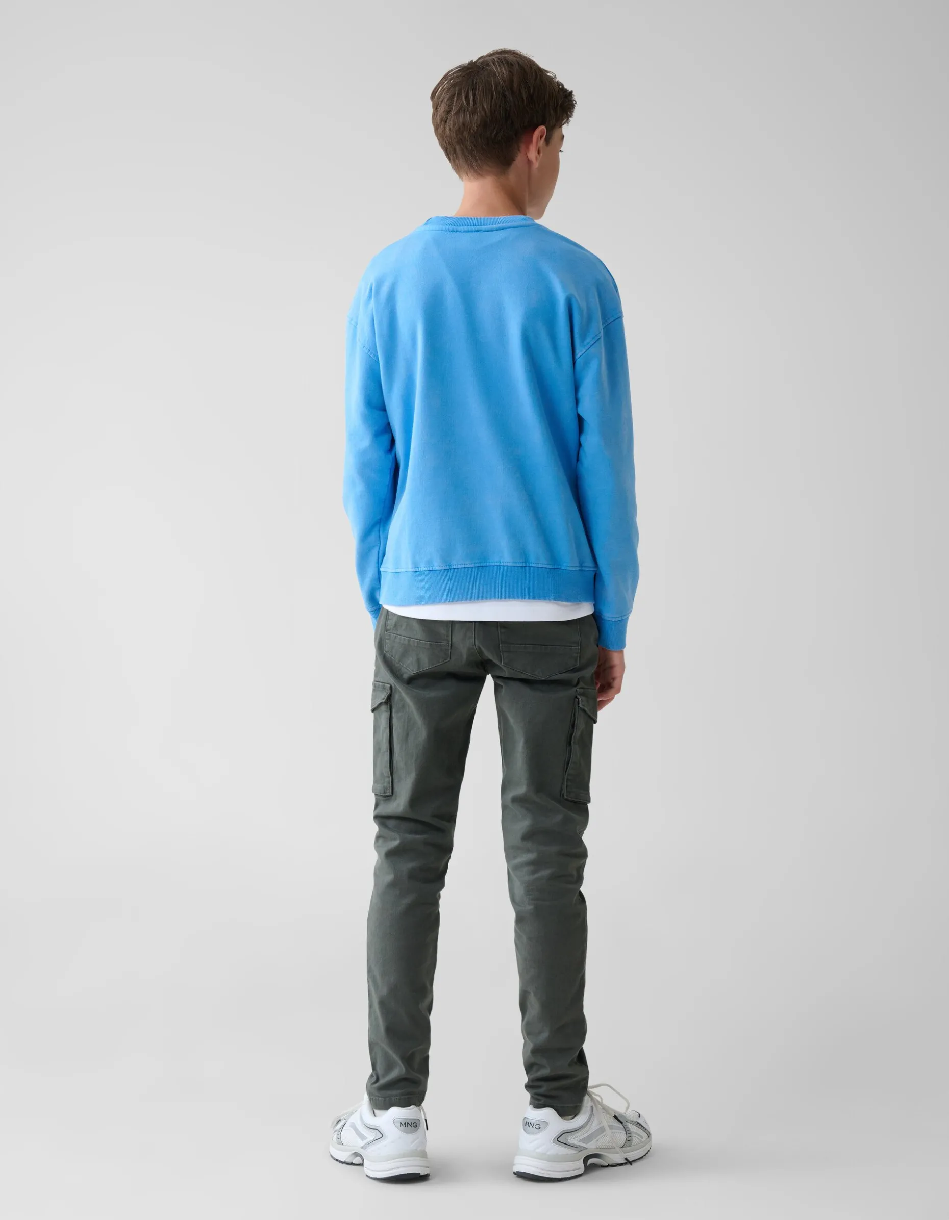 Washed Artwork Sweater Blauw