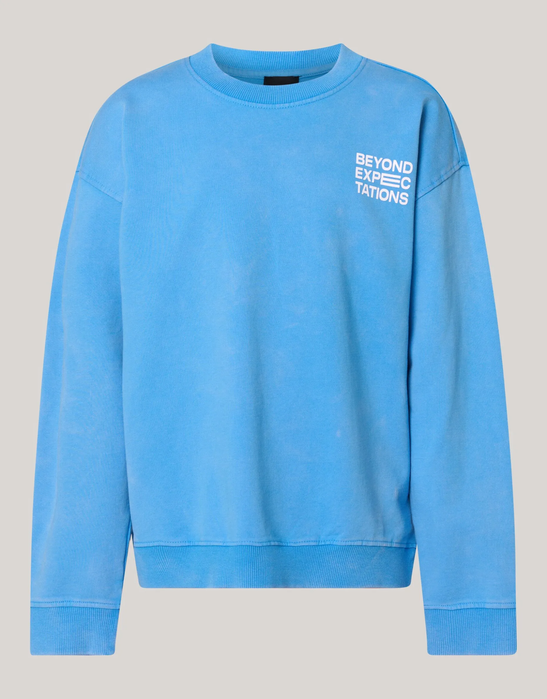 Washed Artwork Sweater Blauw