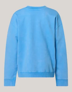 Washed Artwork Sweater Blauw