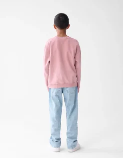 Washed Artwork Sweater Donkerroze