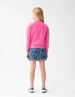 Washed Artwork Sweater Roze
