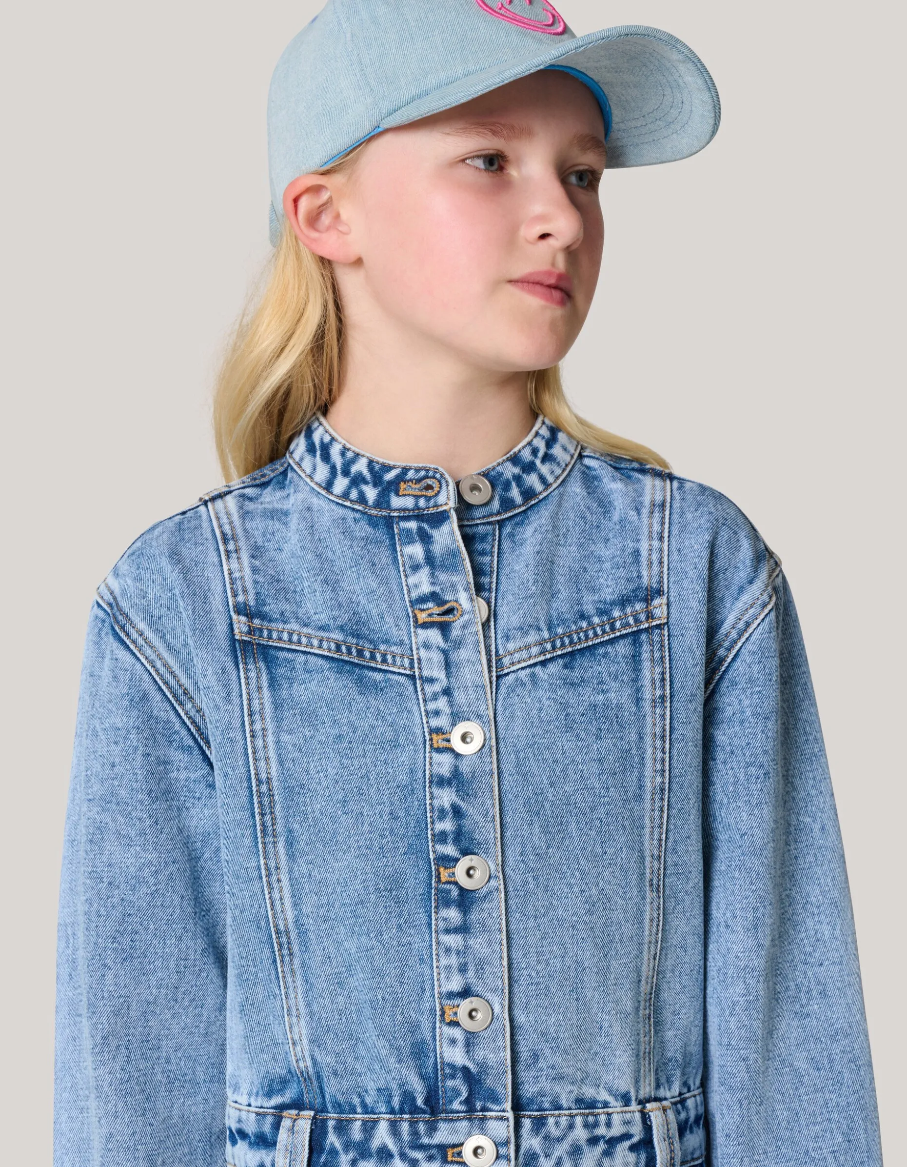 Washed Denim Jurk Blauw