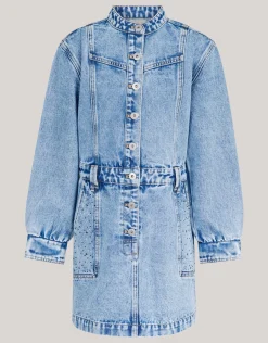 Washed Denim Jurk Blauw