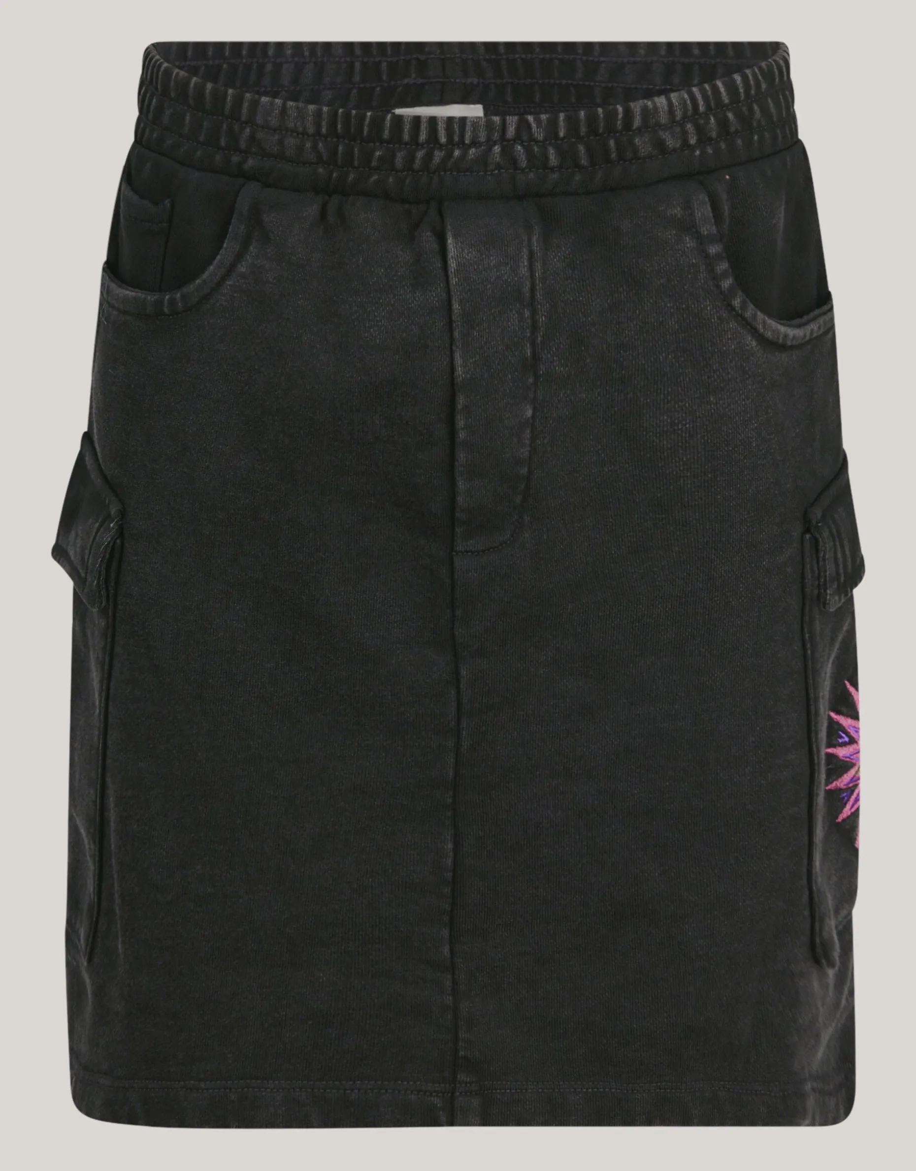Washed Denim Rok Donkergrijs